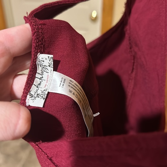 Free People Top with Buttons in Cranberry NEW - Picture 2 of 4